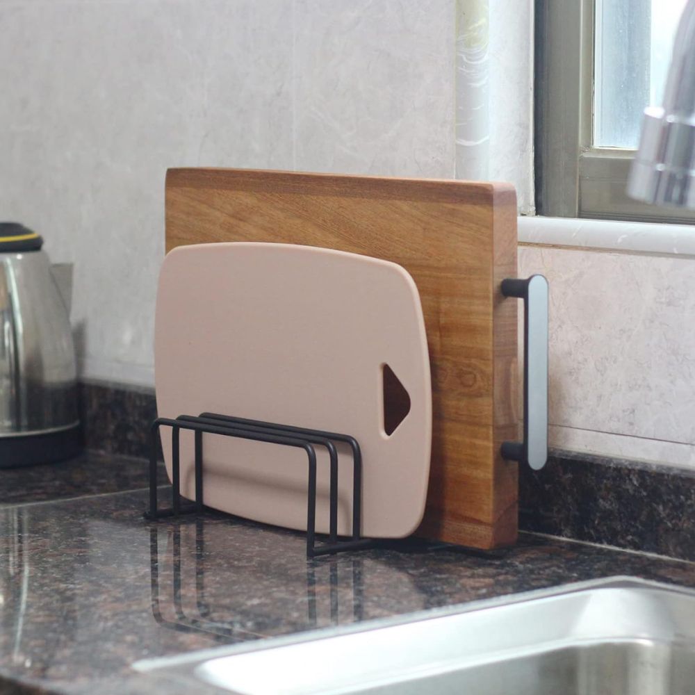 Cutting Board Rack Upright Space-Saving Rust-Resistant Steel