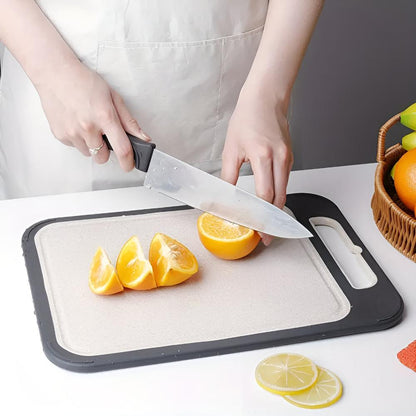Cutting Board Reversible Stainless Steel Built-In Garlic Grinder