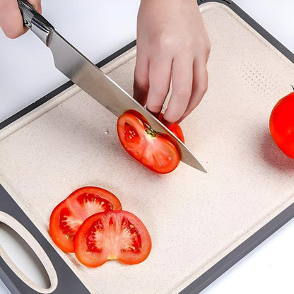 Cutting Board Reversible Stainless Steel Built-In Garlic Grinder