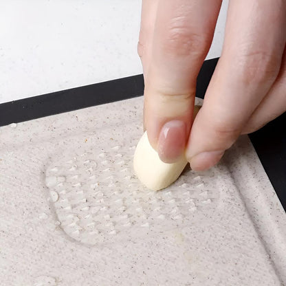 Cutting Board Reversible Stainless Steel Built-In Garlic Grinder