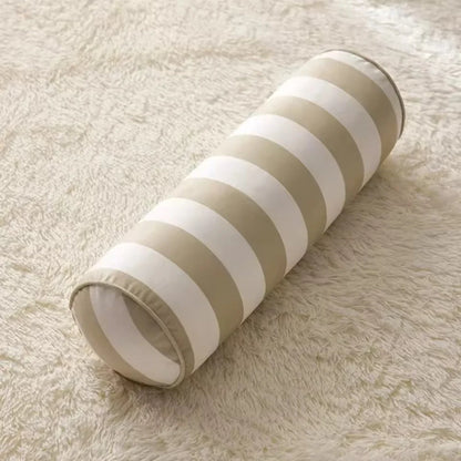 Cylindrical Cushion Candy Stripe Microfiber Cover Machine Washable