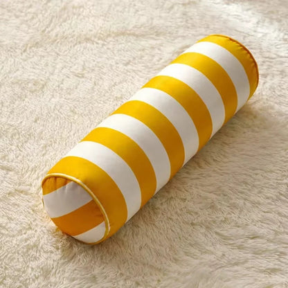 Cylindrical Cushion Candy Stripe Microfiber Cover Machine Washable