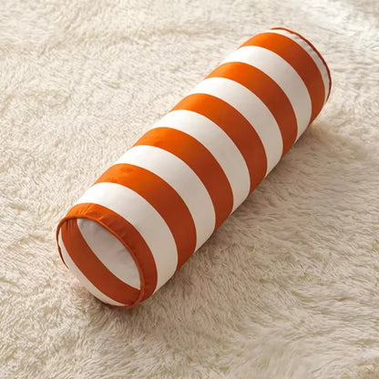Cylindrical Cushion Candy Stripe Microfiber Cover Machine Washable