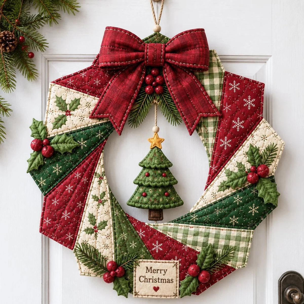 DIY Fabric Wreath Kit Christmas Holiday Craft Materials Included