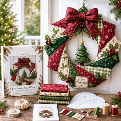 DIY Fabric Wreath Kit Christmas Holiday Craft Materials Included