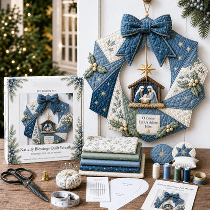 DIY Fabric Wreath Kit Christmas Holiday Craft Materials Included