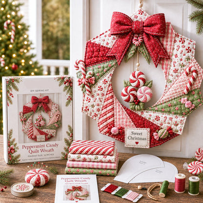 DIY Fabric Wreath Kit Christmas Holiday Craft Materials Included