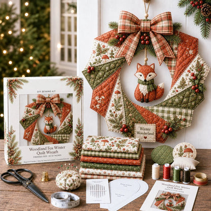 DIY Fabric Wreath Kit Christmas Holiday Craft Materials Included