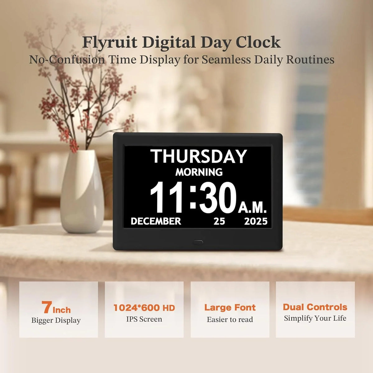 Digital Routine Clock | Large Display | Visual Activity Reminders ...