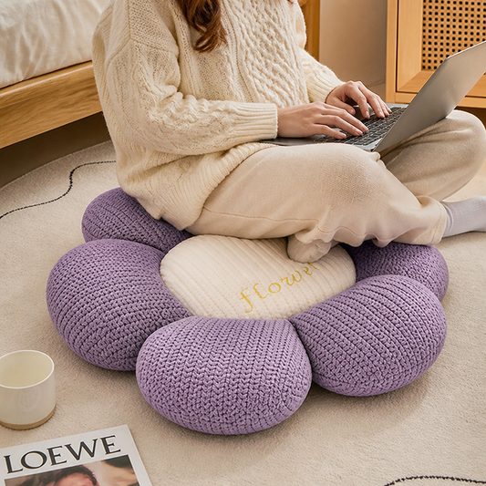 Daisy-Shaped Decorative Machine Washable Floor Cushion