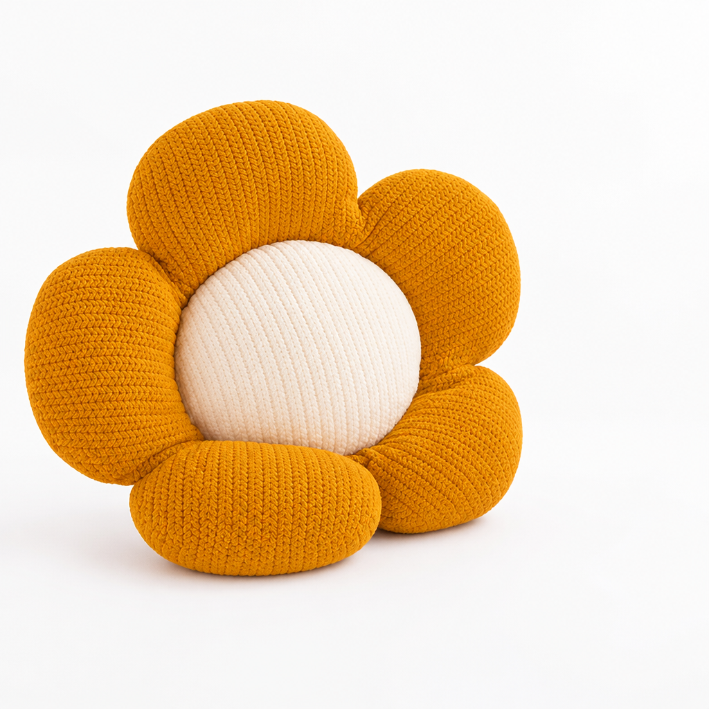 Daisy-Shaped Decorative Machine Washable Floor Cushion