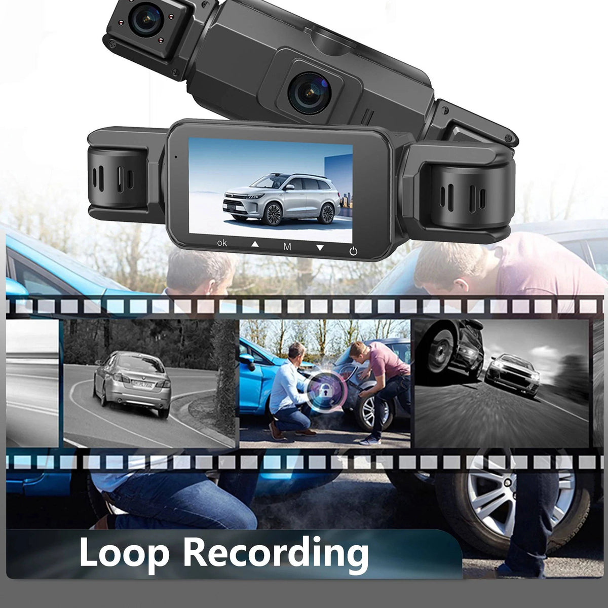 Dash Cam 4-Channel Wi-Fi Night Vision
