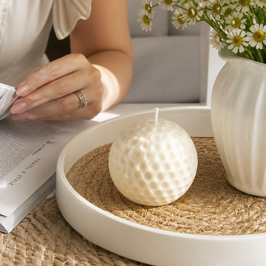 Decorative Geometric Golf Ball Scented Candle
