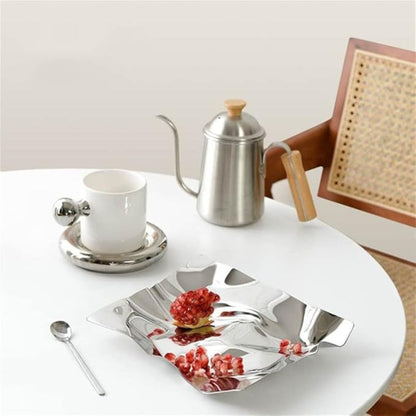 Decorative Tray Stainless Steel Wrinkled Mirror Finish