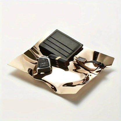 Decorative Tray Stainless Steel Wrinkled Mirror Finish