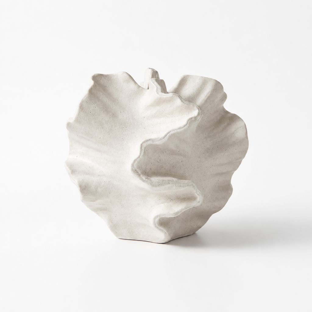 Decorative Vase Folded Wave Texture Stable Base
