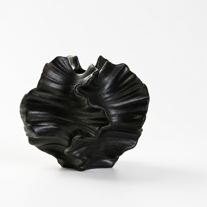 Decorative Vase Folded Wave Texture Stable Base