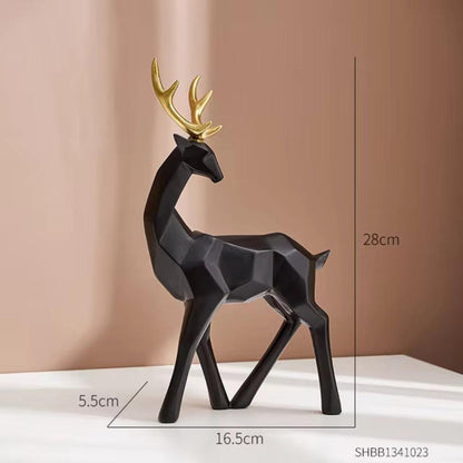 Deer Figurine Geometric Resin Two Sizes