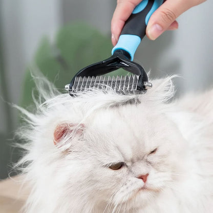 Dematting Brush Double-Sided Stainless Steel Ergonomic Handle