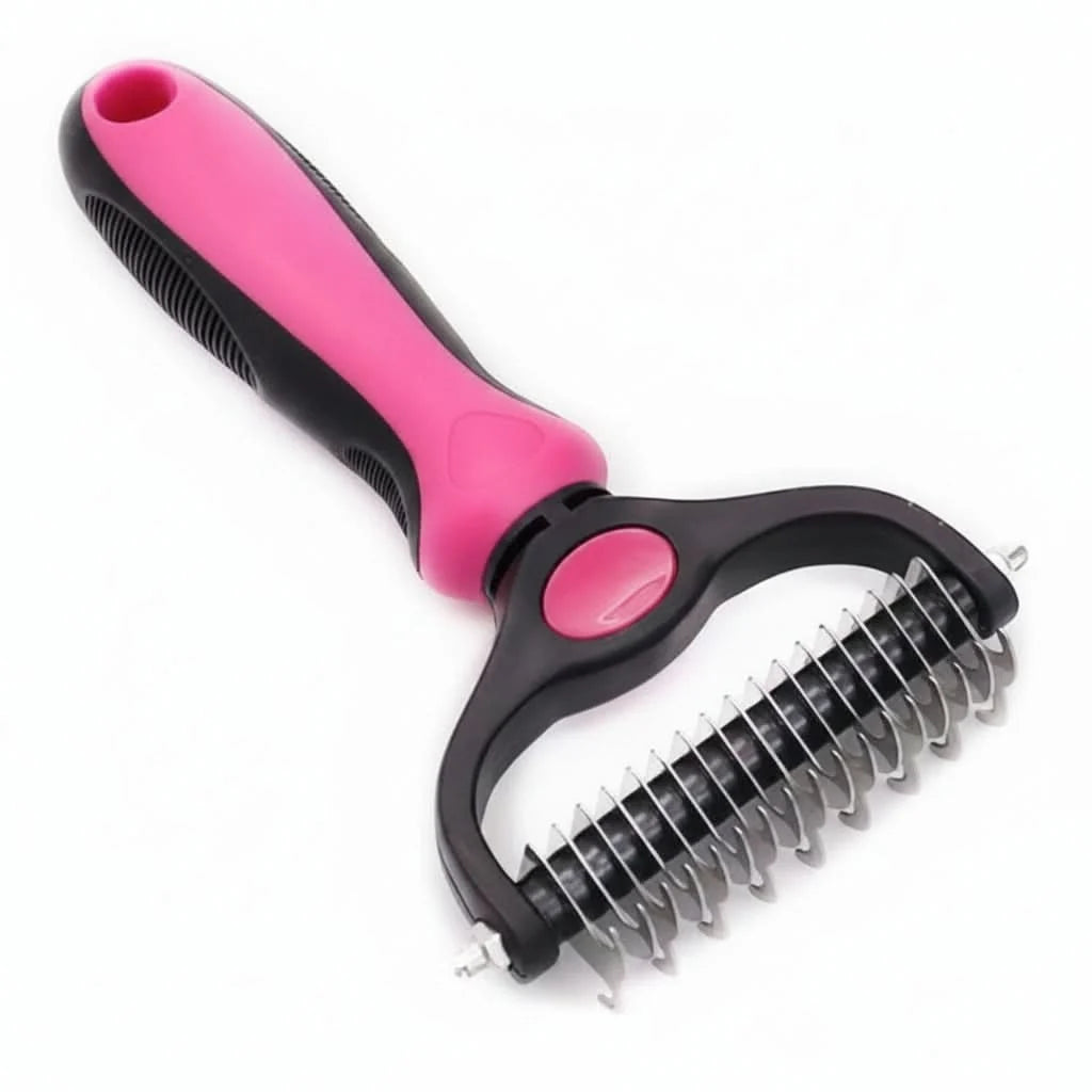 Dematting Brush Double-Sided Stainless Steel Ergonomic Handle