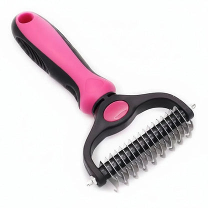 Dematting Brush Double-Sided Stainless Steel Ergonomic Handle