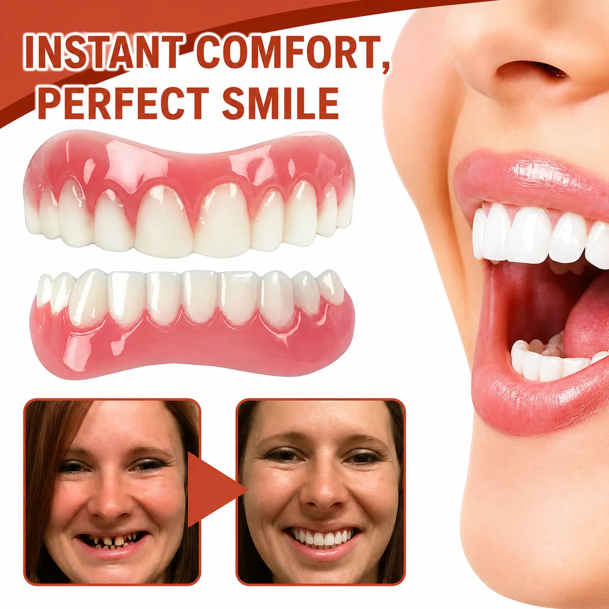 Denture Cushions Soft Silicone Non-Slip Adjustable Fit