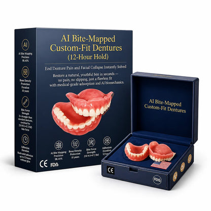 Denture Set AI Bite-Mapped Custom Fit 12-Hour Hold