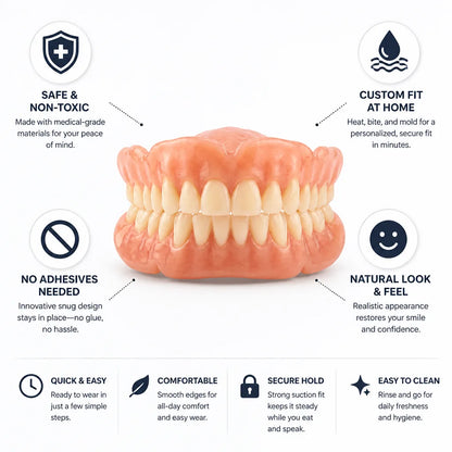 Denture Set Heat-Forming Custom Fit Adhesive-Free