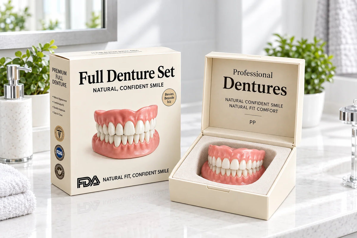 Denture Set Heat-Molded Upper & Lower Reusable