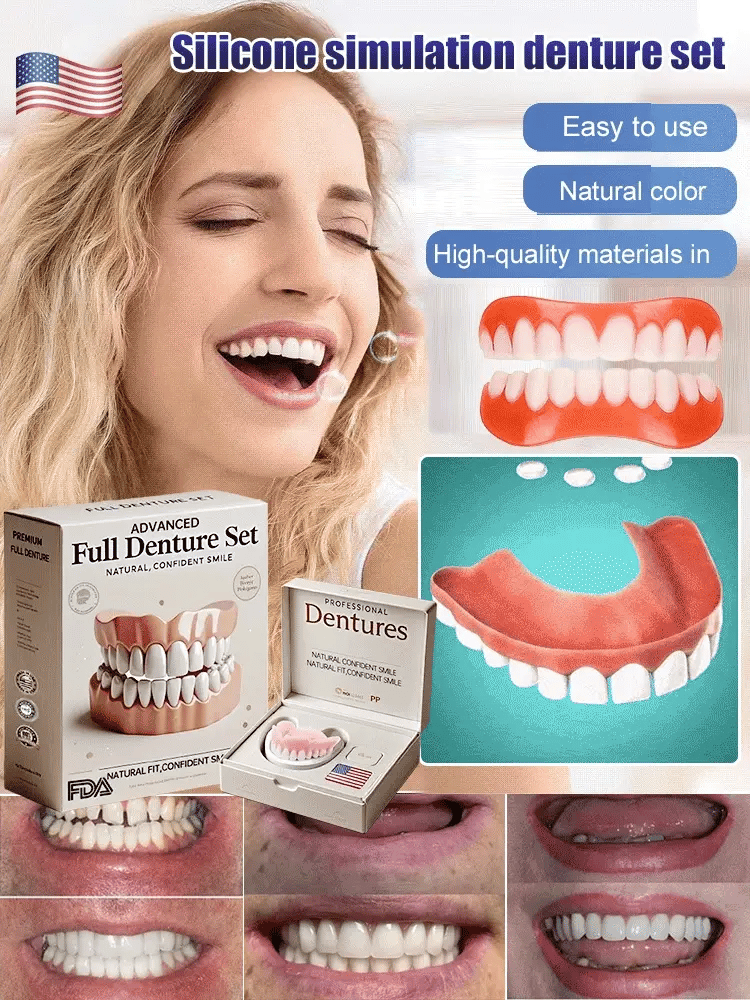 Denture Set Heat-Molded Upper & Lower Reusable