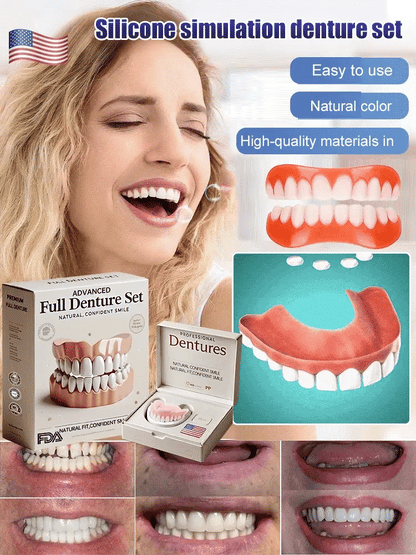 Denture Set Heat-Molded Upper & Lower Reusable