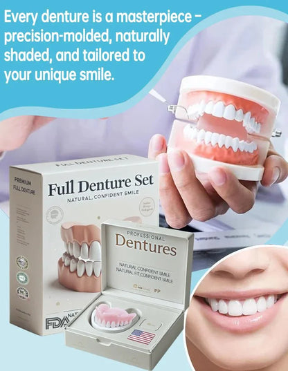 Denture Set Heat-Molded Upper & Lower Reusable