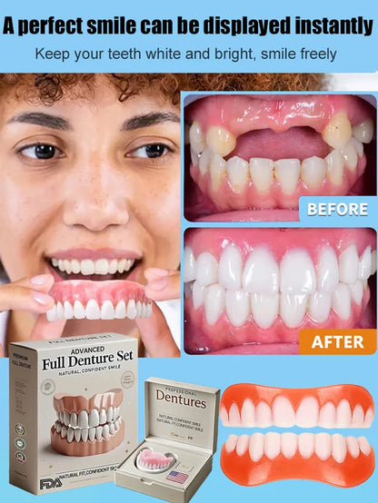 Denture Set Heat-Molded Upper & Lower Reusable
