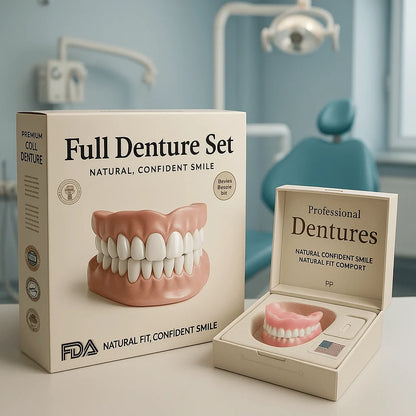 Denture Set Heat-Molded Upper & Lower Reusable