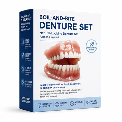 Denture Set Upper & Lower Boil-and-Bite Custom Fit