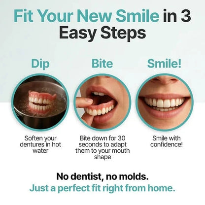 Denture Set Upper & Lower Flexible Cushion Grip