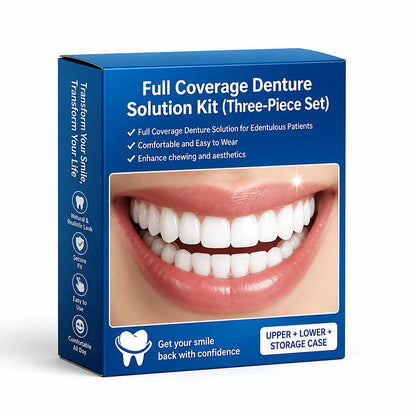 Denture Set Upper & Lower Natural-Looking 3-Piece