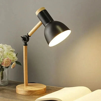 Desk Lamp Adjustable Direction Soft Light Wood Finish