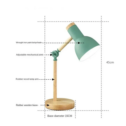Desk Lamp Adjustable Direction Soft Light Wood Finish