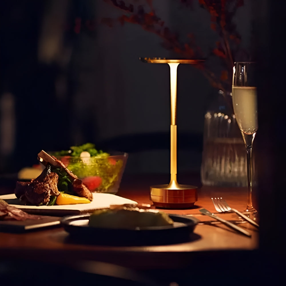 Desk Lamp Brushed Aluminium Rechargeable Touch Dimming