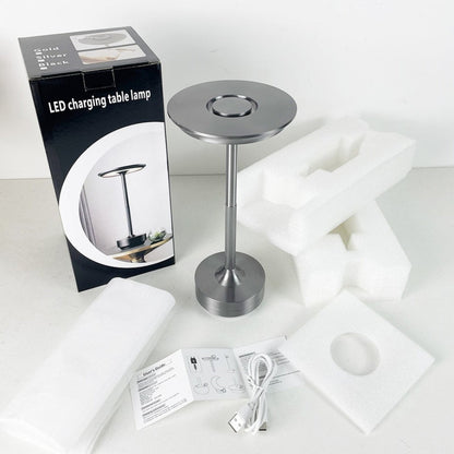 Desk Lamp Brushed Aluminium Rechargeable Touch Dimming
