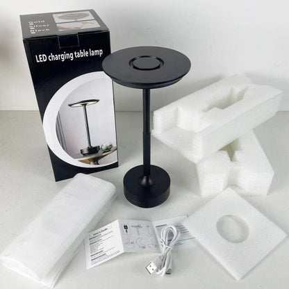 Desk Lamp Brushed Aluminium Rechargeable Touch Dimming