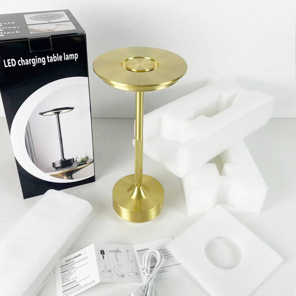 Desk Lamp Brushed Aluminium Rechargeable Touch Dimming
