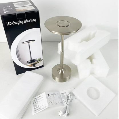 Desk Lamp Brushed Aluminium Rechargeable Touch Dimming