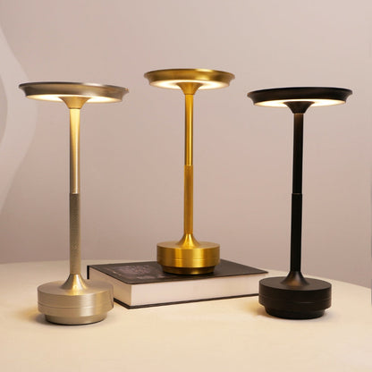 Desk Lamp Brushed Aluminium Rechargeable Touch Dimming