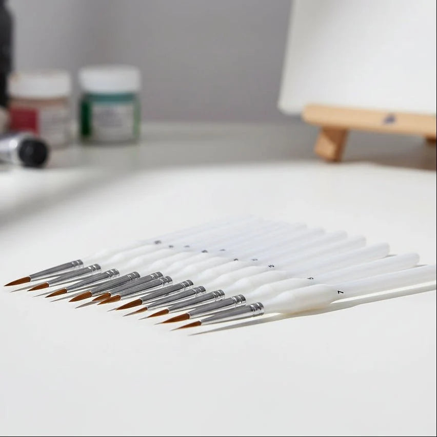 Detail Paintbrush Synthetic Bristles Ergonomic Wooden Handle