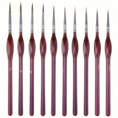 Detail Paintbrush Synthetic Bristles Ergonomic Wooden Handle
