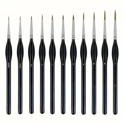 Detail Paintbrush Synthetic Bristles Ergonomic Wooden Handle