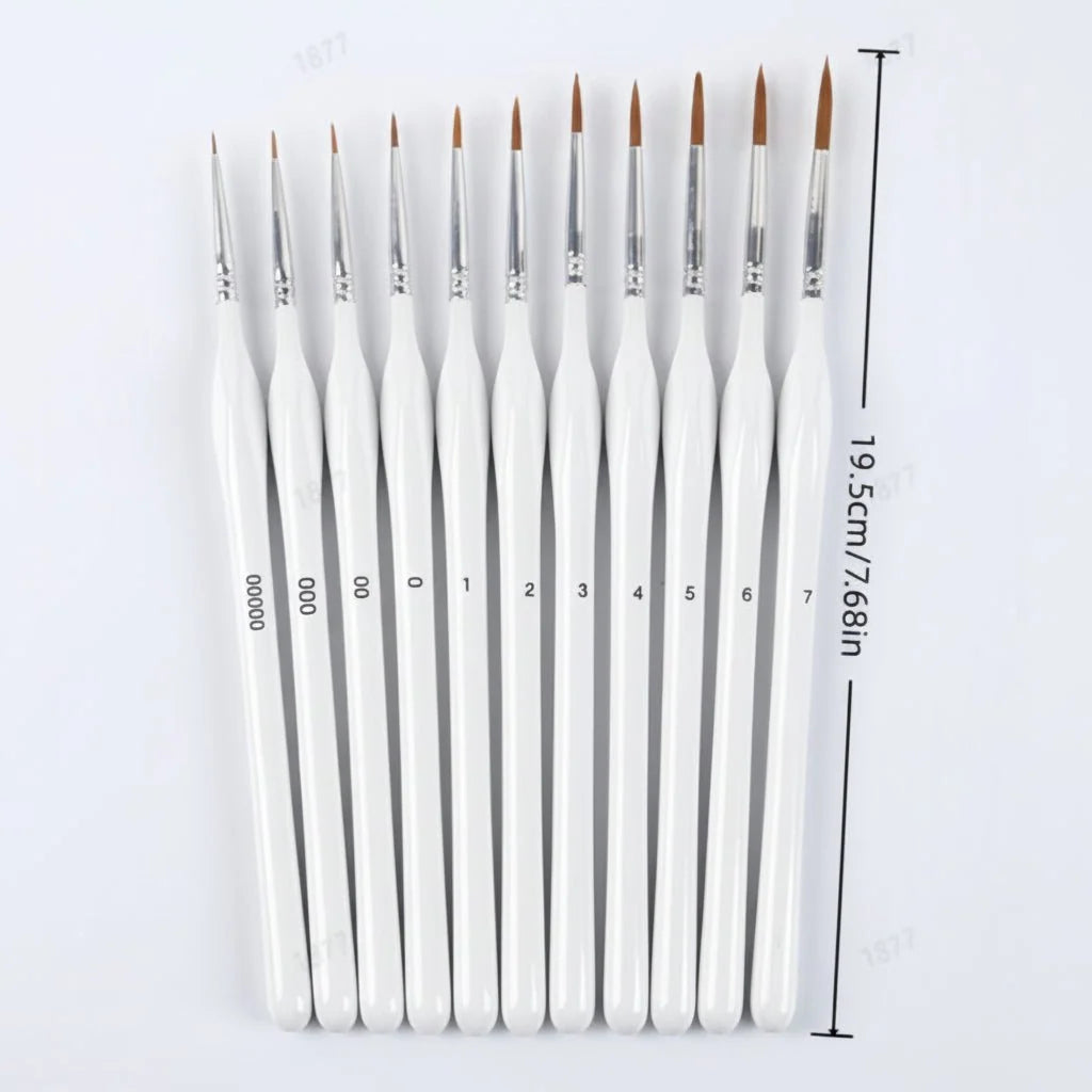 Detail Paintbrush Synthetic Bristles Ergonomic Wooden Handle