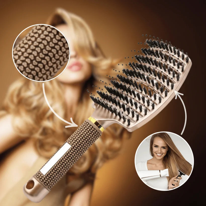 Detangling Brush Flexible Bristles Pain-Free Wet & Dry Use